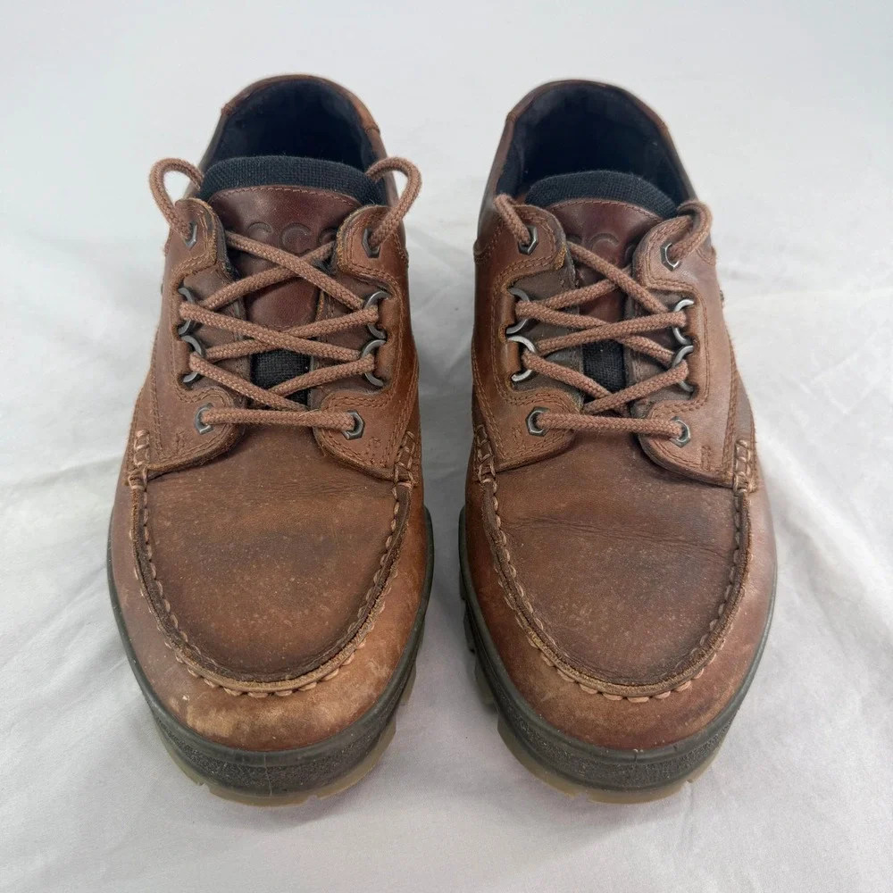 ECCO Track II Low Brown Leather GORE-TEX Hiking Shoes Mens 42 Waterproof